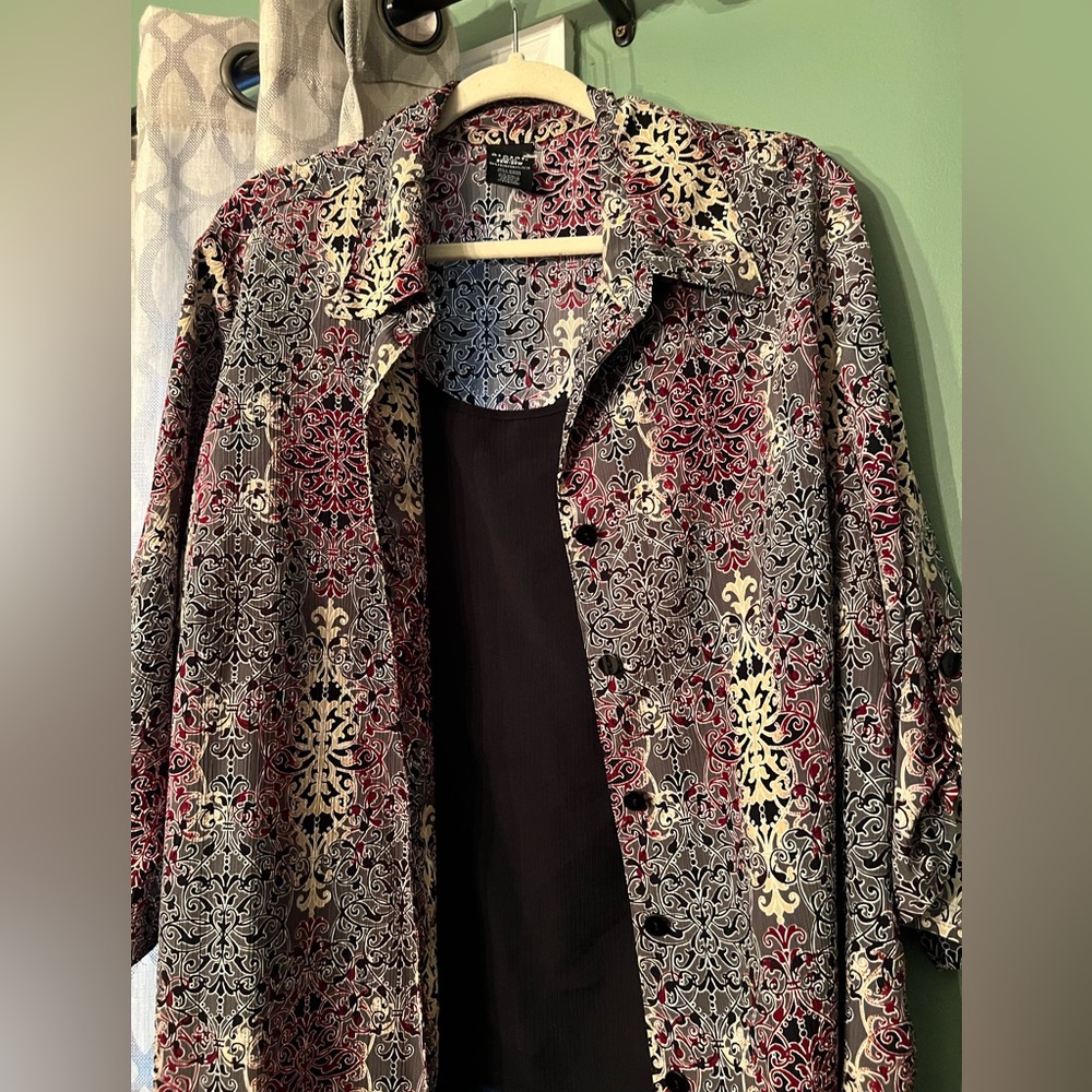 George multi colored blouse with black shell size 22-24